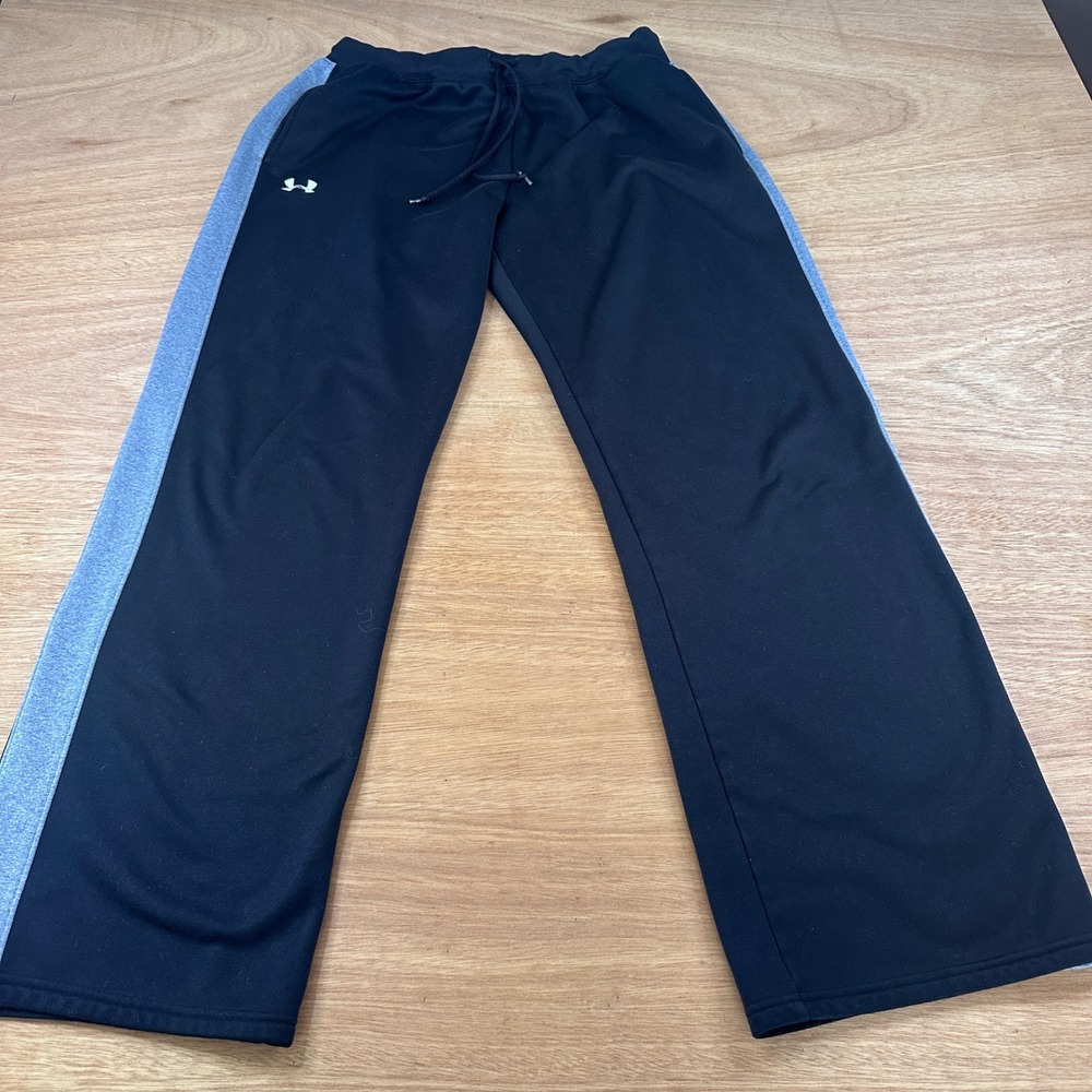 Under Armour Pants Womens LG Black Gray Straight Leg Athletic Yoga